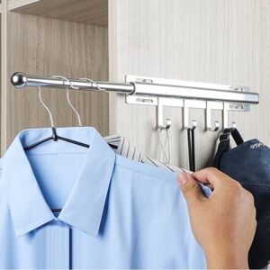 NIB BaiNong 12 inch Valet Rod for Clothes Hanger Closet Organization and Storage